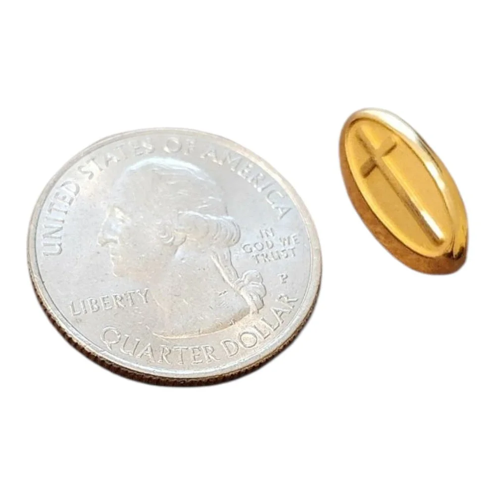 1/10 10K Gold Filled Oval Cross Lapel Pin‎ Religious Faith Jewelry
